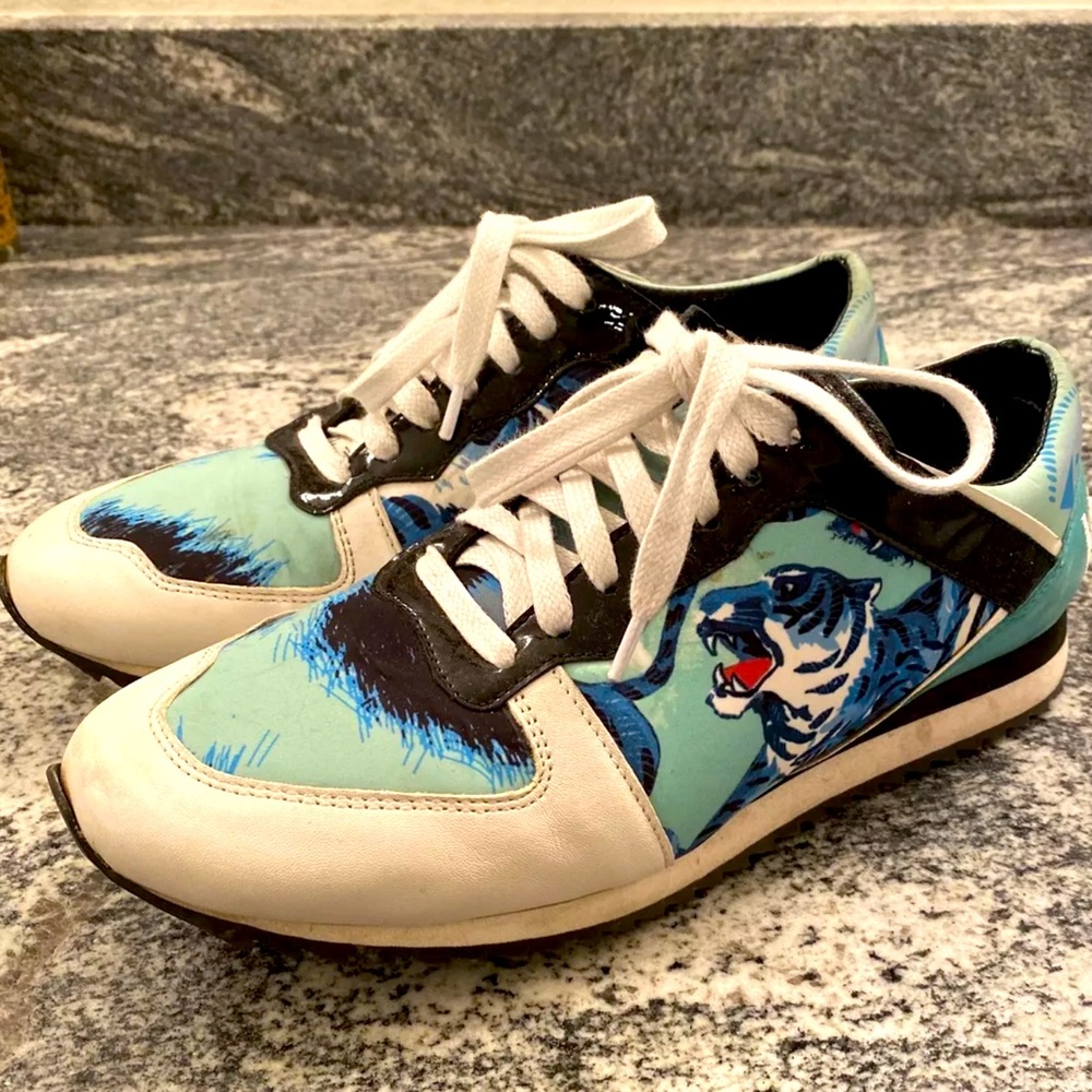 KENZO TIGER sneakers Blue Black New Logo Back Rare